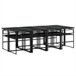 vidaXL 9 Piece Steel Garden Dining Set in Black/Dark Gray
