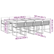vidaXL 9 Piece Steel Garden Dining Set in Black/Dark Gray