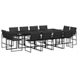vidaXL Steel Garden Dining Set in Black