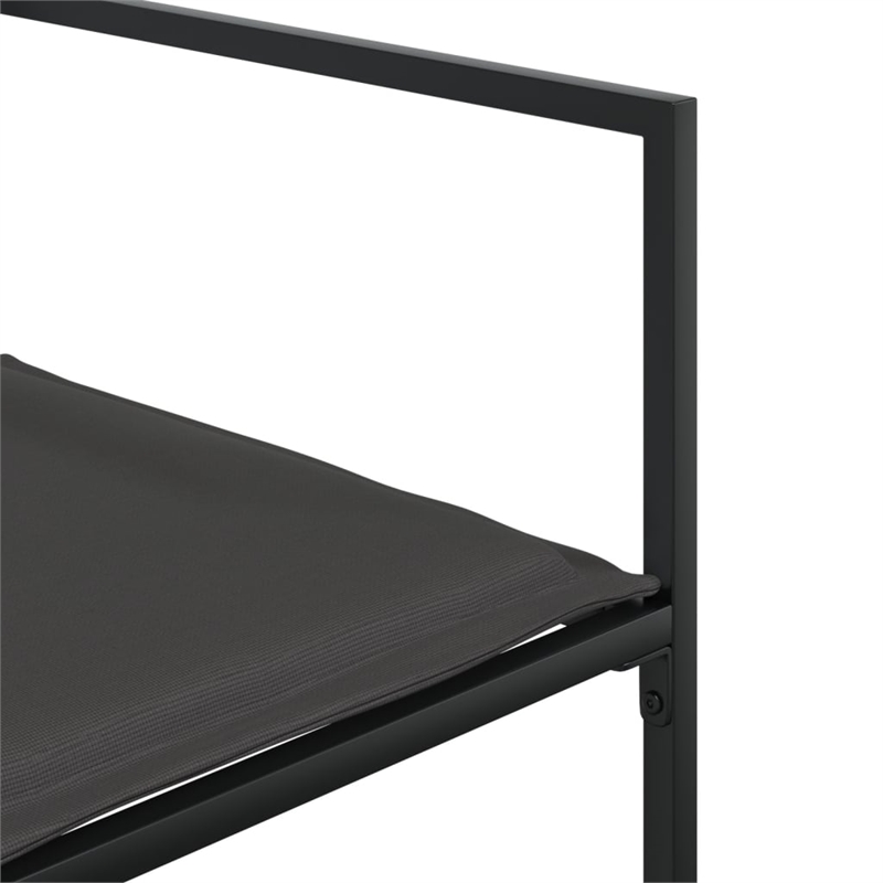 vidaXL Steel Garden Dining Set in Black