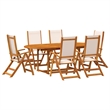 vidaXL 7 Piece Garden Dining Set in Cream