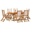 vidaXL 7 Piece Garden Dining Set in Cream