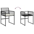vidaXL 7 Piece Poly Rattan Garden Dining Set in Black/Cream White