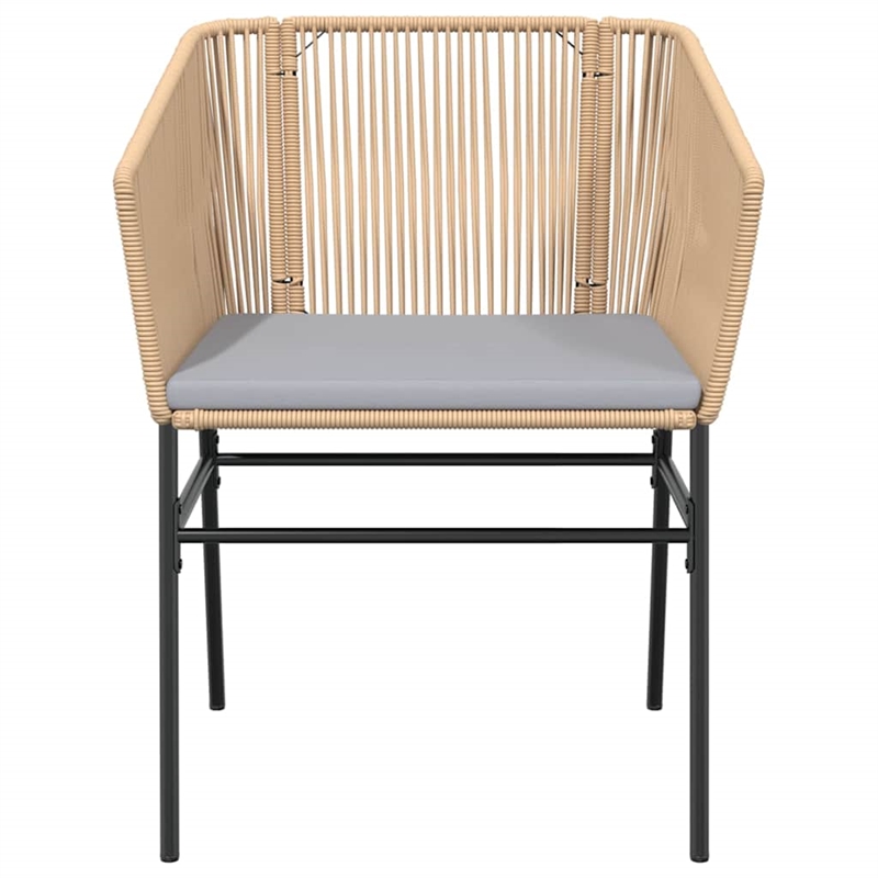 vidaXL 3 Piece Poly Rattan Garden Dining Set in Black