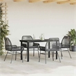 vidaXL 5 Piece Poly Rattan Garden Dining Set in Black/Dark Gray