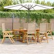 vidaXL 7 Piece Poly Rattan Garden Dining Set in Beige