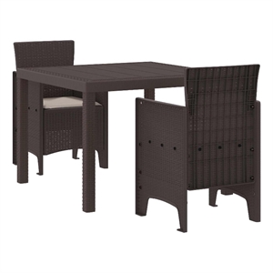 vidaXL Poly Rattan Garden Dining Set in Brown