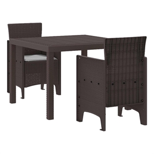 vidaXL Poly Rattan Garden Dining Set in Brown