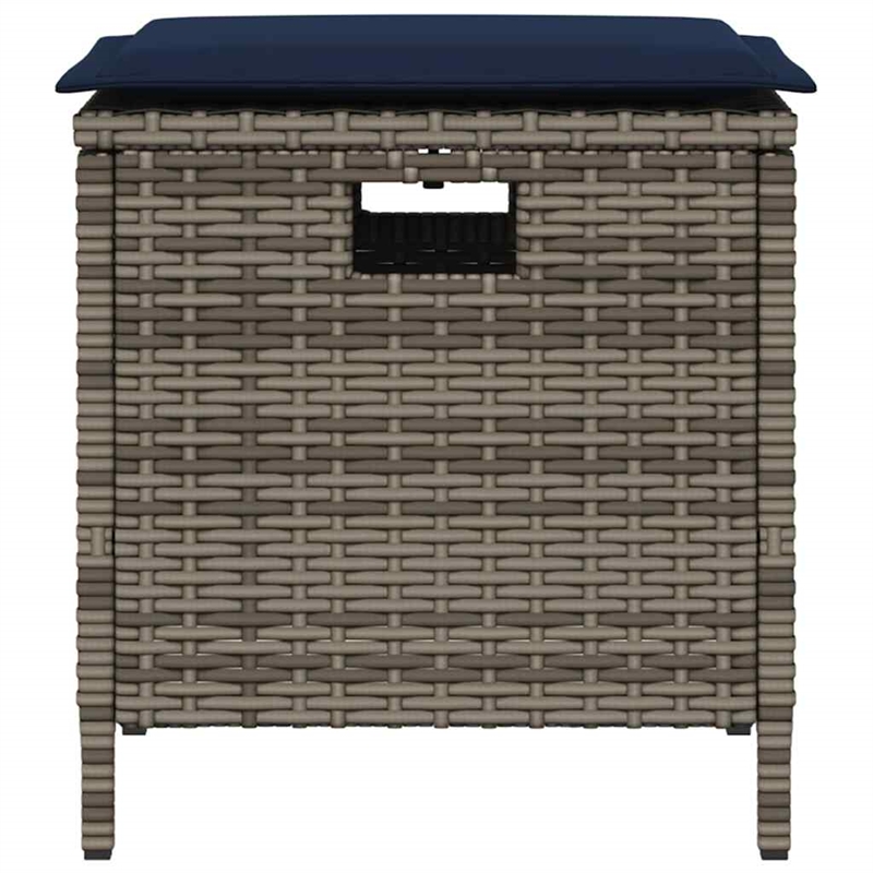 vidaXL 5 Piece Poly Rattan Garden Dining Set in Gray