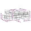 vidaXL 11 Piece Steel Garden Dining Set in Black/Dark Gray