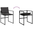 vidaXL 11 Piece Steel Garden Dining Set in Black/Dark Gray
