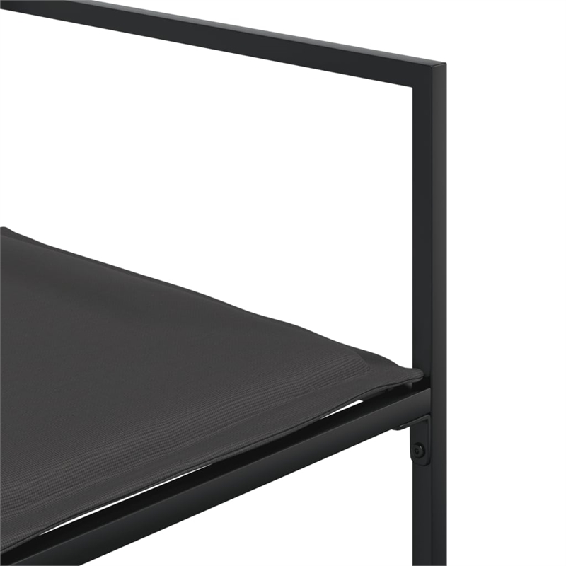 vidaXL 11 Piece Steel Garden Dining Set in Black/Dark Gray