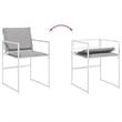 vidaXL 5 Piece Steel Garden Dining Set in White/Light Gray