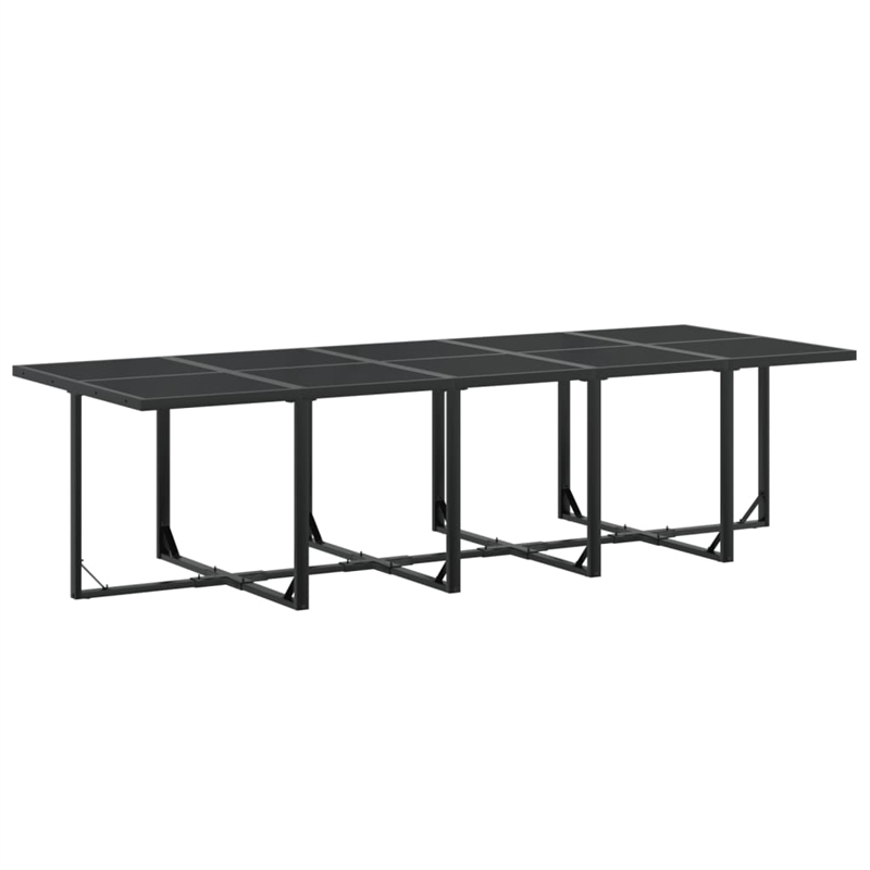 vidaXL 11 Piece Steel Garden Dining Set in Black