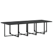 vidaXL 11 Piece Steel Garden Dining Set in Black