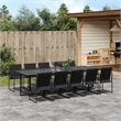 vidaXL 11 Piece Steel Garden Dining Set in Black