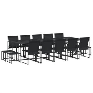 vidaXL Steel Garden Dining Set in Black