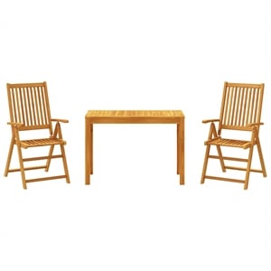 vidaXL Solid Acacia Wood Garden Dining Set in Brown