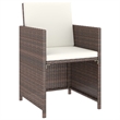 vidaXL 6 Piece Poly Rattan Garden Dining Set in Brown/Cream White