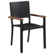 vidaXL Rattan Garden Dining Set in Black and Brown