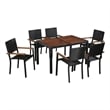 vidaXL 7 Piece Rattan Garden Dining Set in Black