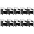 vidaXL 11 Piece Poly Rattan Garden Dining Set in Black/Cream White