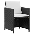 vidaXL 11 Piece Poly Rattan Garden Dining Set in Black/Cream White