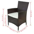 vidaXL Rattan Garden Dining Set in Brown/Cream white