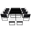 vidaXL 11 Piece Rattan Garden Dining Set in Black