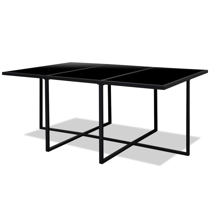 vidaXL 11 Piece Rattan Garden Dining Set in Black