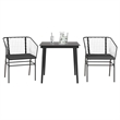 vidaXL 3 Piece Poly Rattan Garden Dining Set in Black/Dark Gray