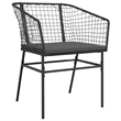 vidaXL 3 Piece Poly Rattan Garden Dining Set in Black/Dark Gray