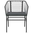 vidaXL 3 Piece Poly Rattan Garden Dining Set in Black/Dark Gray