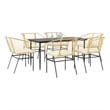 vidaXL 7 Piece Poly Rattan Garden Dining Set in Black