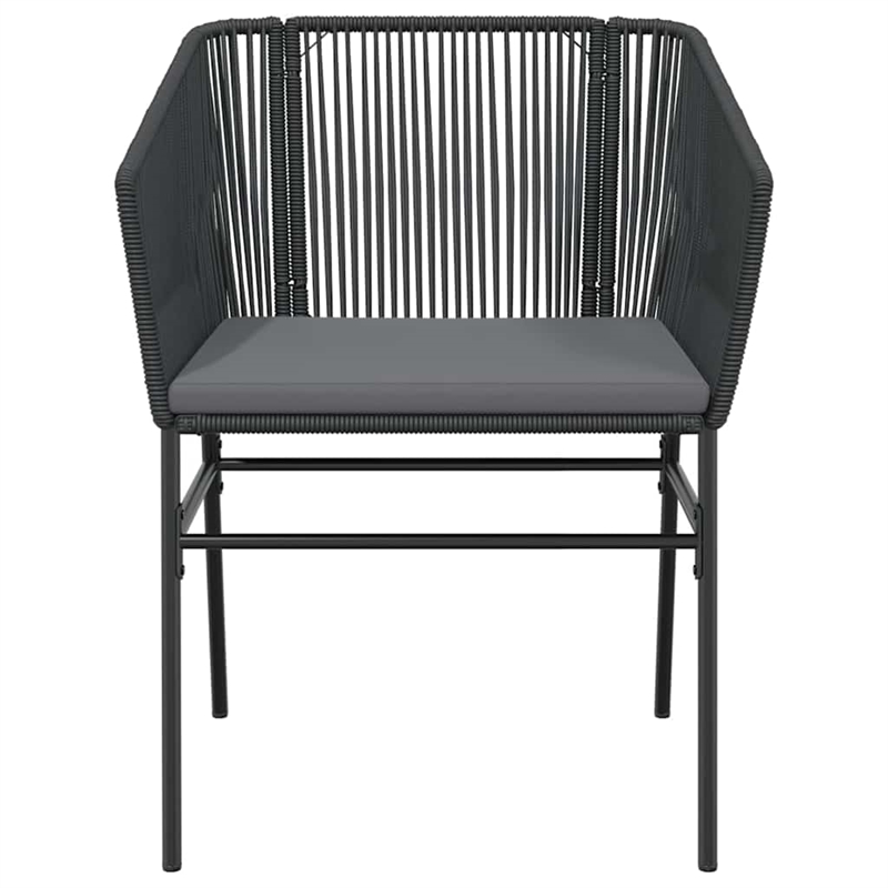 vidaXL 5 Piece Poly Rattan Garden Dining Set in Black/Dark Gray