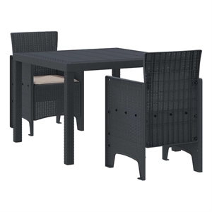 vidaXL Poly Rattan Garden Dining Set in Anthracite