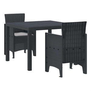 vidaXL Poly Rattan Garden Dining Set in Anthracite