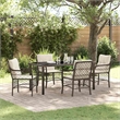 vidaXL 5 Piece Poly Rattan Garden Dining Set with Cushions in Black