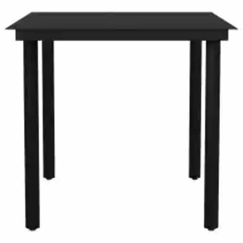 vidaXL 3 Piece Poly Rattan Garden Dining Set in Black