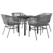 vidaXL 5 Piece Steel Garden Dining Set in Black