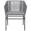 vidaXL 5 Piece Steel Garden Dining Set in Black