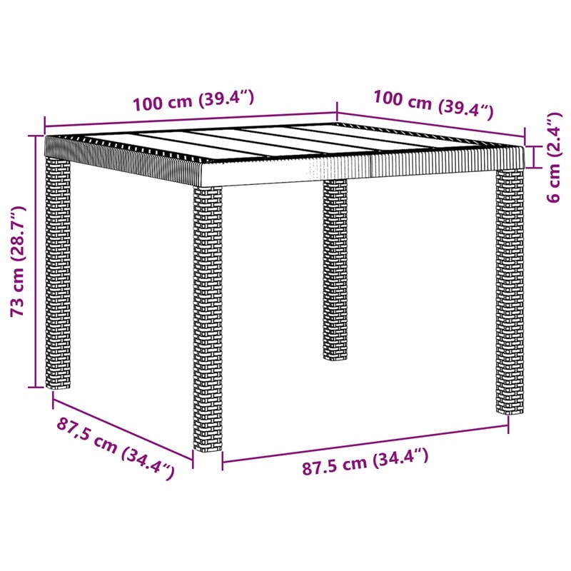 vidaXL 5 Piece Poly Rattan Garden Dining Set in Anthracite