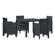 vidaXL 5 Piece Poly Rattan Garden Dining Set in Anthracite