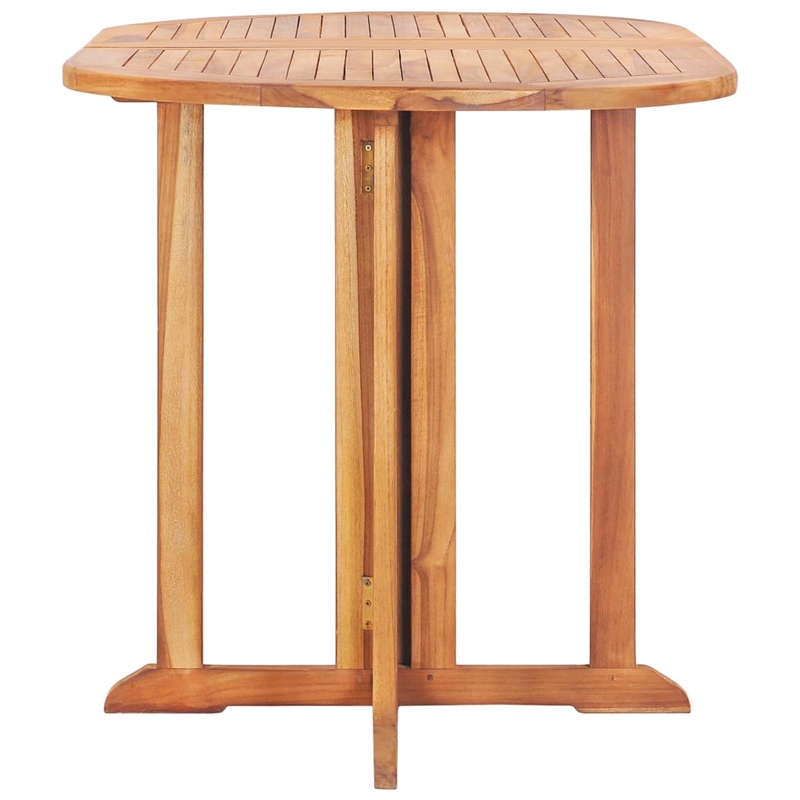 vidaXL 5 Piece Solid Teak Wood Garden Dining Set in Brown