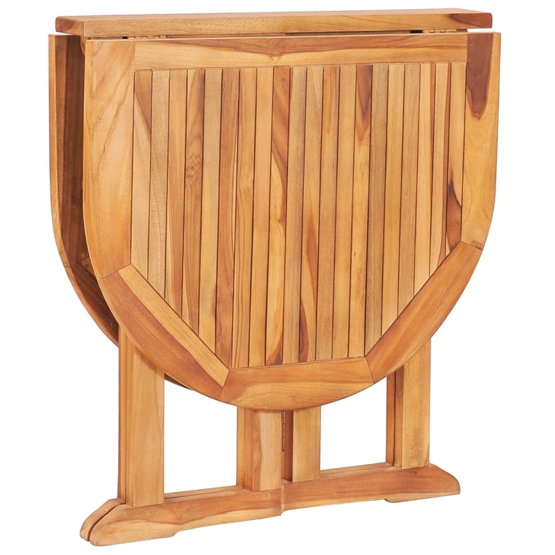 vidaXL 5 Piece Solid Teak Wood Garden Dining Set in Brown