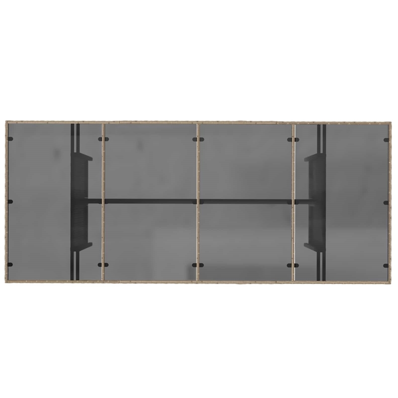 vidaXL Poly Rattan Garden Dining Set with Cushions in Beige