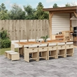 vidaXL 15 Piece Rattan Patio Dining Set in Brown