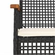 vidaXL 3 Piece Poly Rattan Garden Dining Set in Black/Cream White