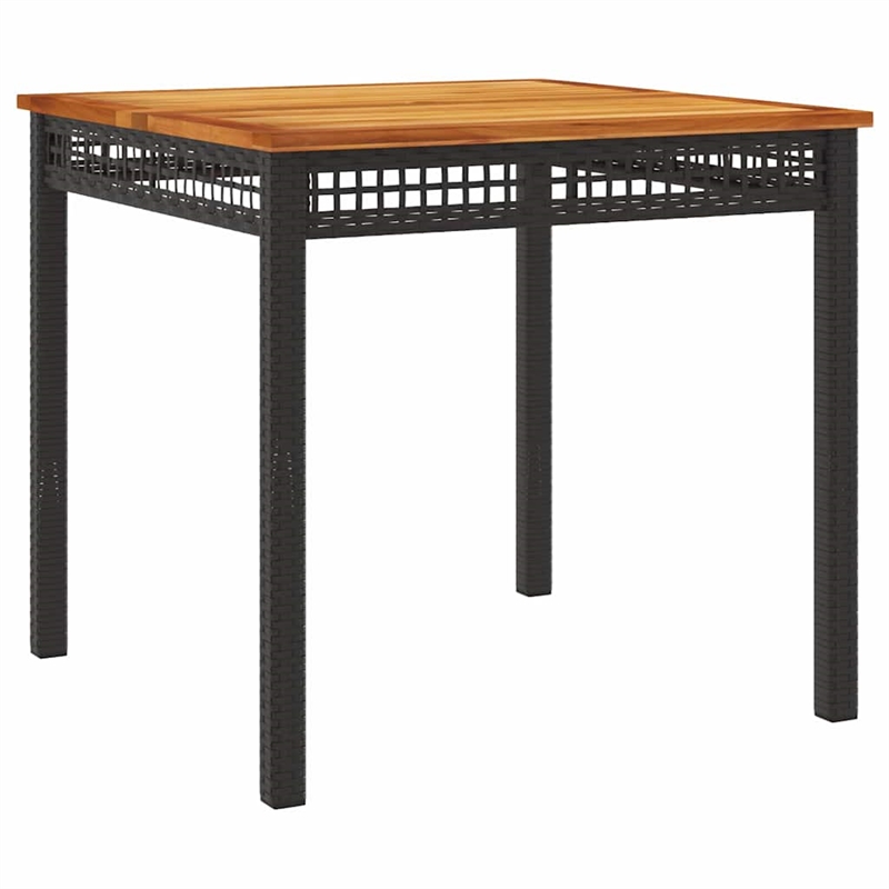 vidaXL 3 Piece Poly Rattan Garden Dining Set in Black/Cream White