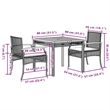 vidaXL 3 Piece Poly Rattan Garden Dining Set in Black/Cream White